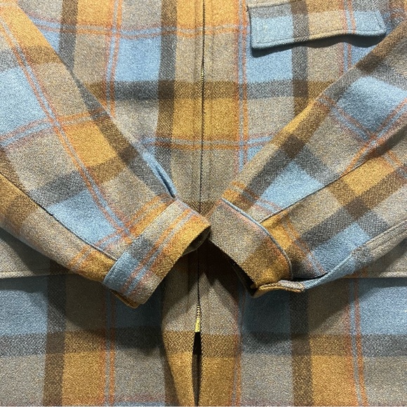 Swanndri vintage Medium wool Buffalo plaid coat men’s 1960s blue - Picture 7 of 10